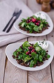 Karamellisierte Cranberries auf Feldsalat von den [Foodistas]