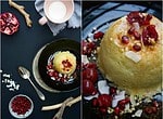 January Mornings: Frühstücks-Couscous mit Mandeln, Haselnüssen, Granatapfelkernen, Kirschen, Kokoschips und Zimt