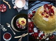 January Mornings: Frühstücks-Couscous mit Mandeln, Haselnüssen, Granatapfelkernen, Kirschen, Kokoschips und Zimt