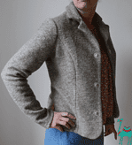 Wollblazer und Druckknöpfe