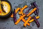 Oven baked sweet potato fries mit zwei selbstgemachten Dips