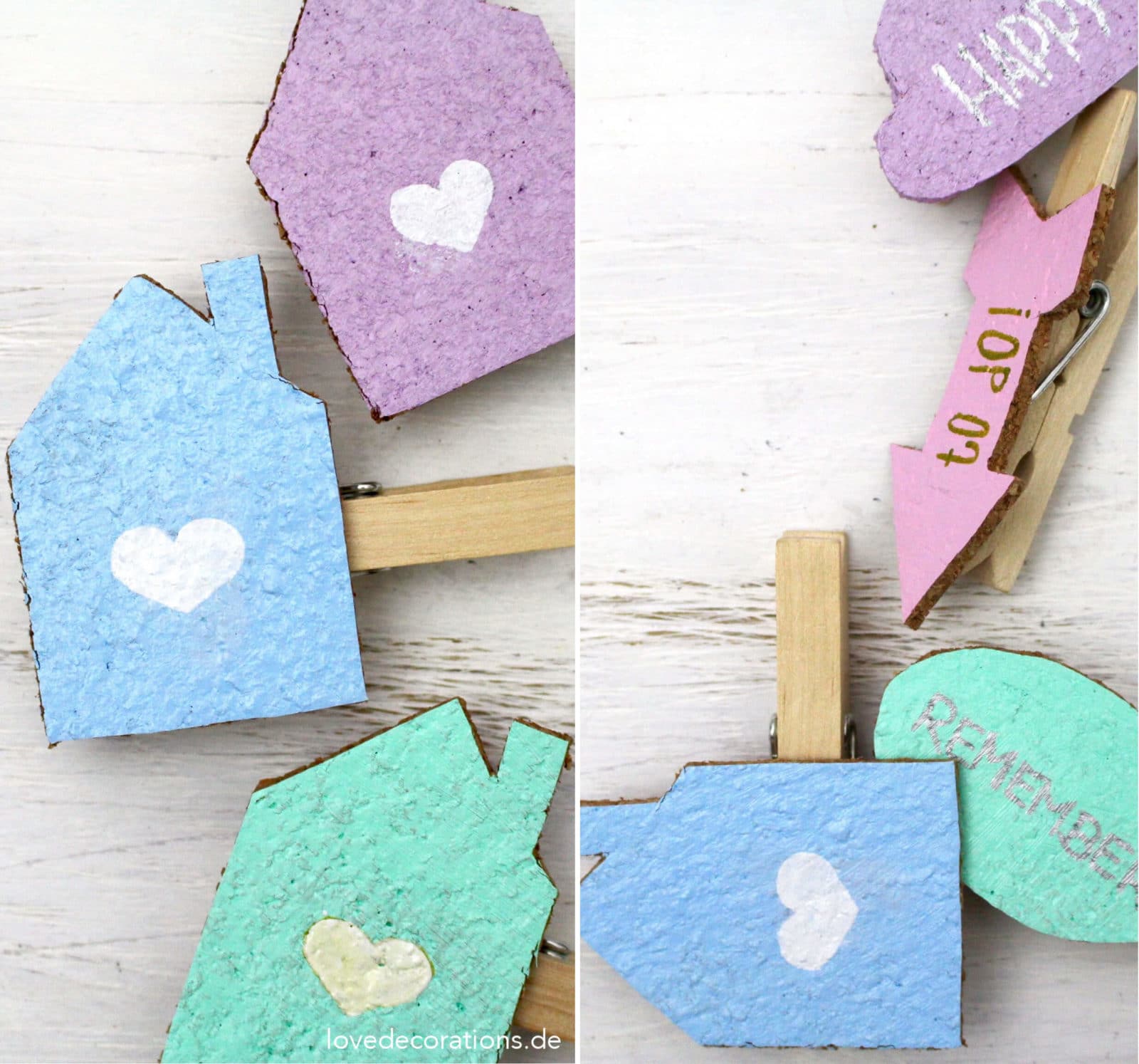 DIY Klammern mit Kork-Motiven