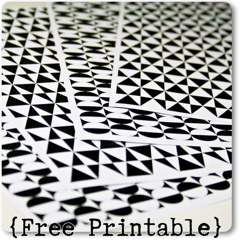 Kreis und Dreieck in schwarz und weiss … {Free Printable}