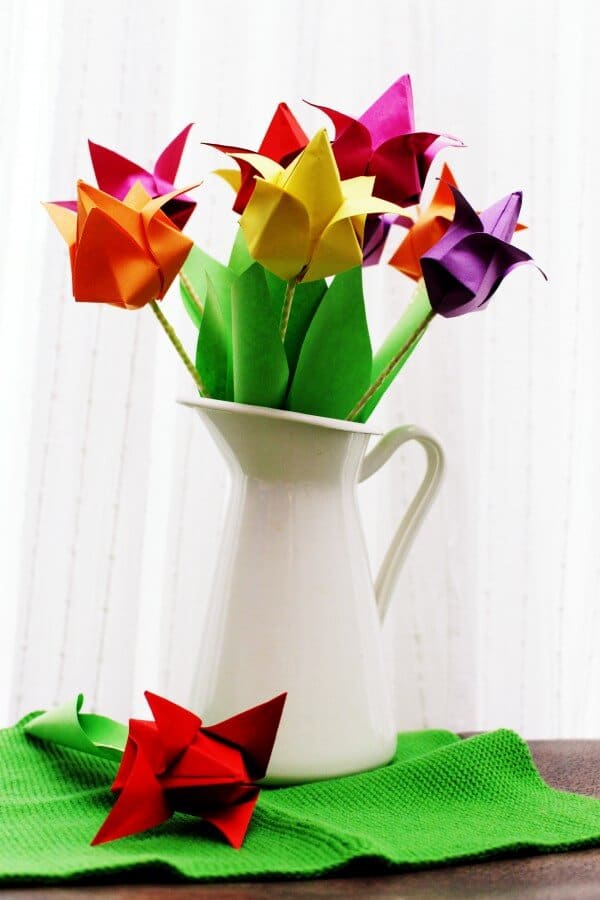 Kunterbunte Origami Tulpen Kreativ Durch Den Monat