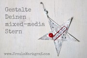 Gestalte einen mixed-media Stern-Anhänger aus einem Origami-Stern