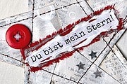 Gestalte einen mixed-media Stern-Anhänger aus einem Origami-Stern