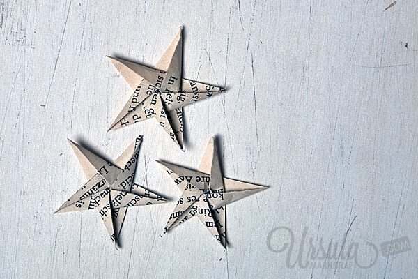 Gestalte einen mixed-media Stern-Anhänger aus einem Origami-Stern