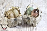 Schnelles Osterkörbchen mit Spitze und Häkelbordüre