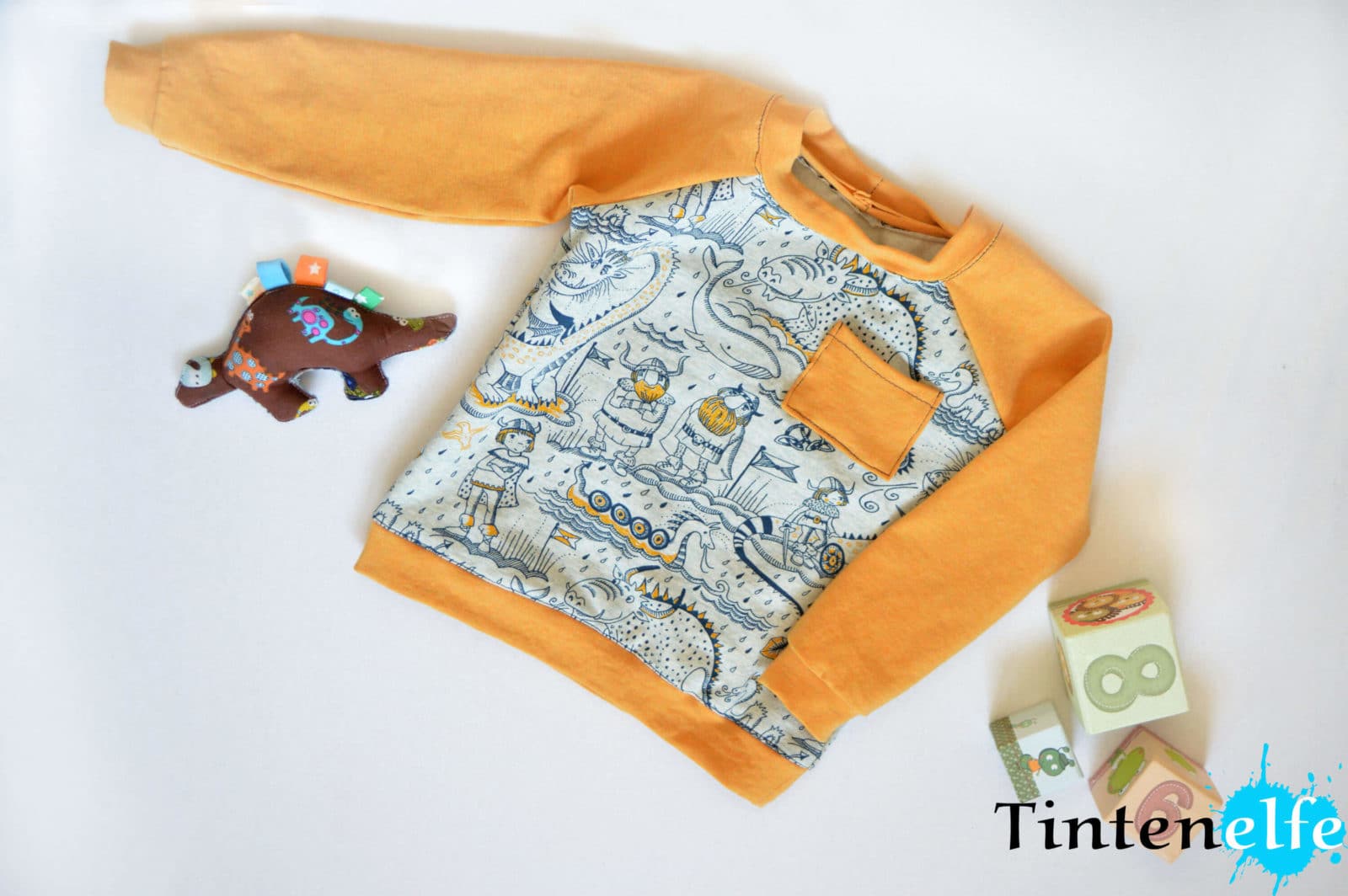 Nähen für Jungs – Raglanshirt mit Wikingern