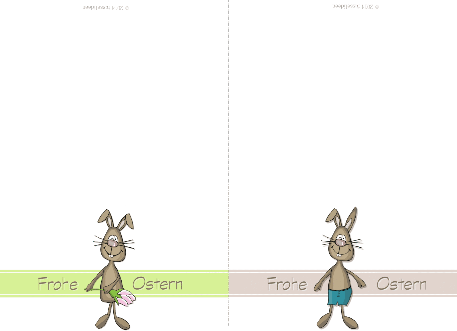 Osterhase: Tags und Karte zum ausdrucken