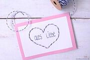 DIY Karte mit Schnurmotiv zum Muttertag