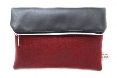 Rot-schwarze Foldover-Clutch