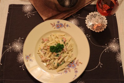 One Pot Pasta mit Chicorée und Ziegenkäse