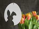 3 Vorlagen für schnelle & schlichte Osterdeko aus Papier: Osterhase & Tulpe & „Frohe Ostern“