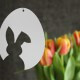 3 Vorlagen für schnelle & schlichte Osterdeko aus Papier: Osterhase & Tulpe & „Frohe Ostern“