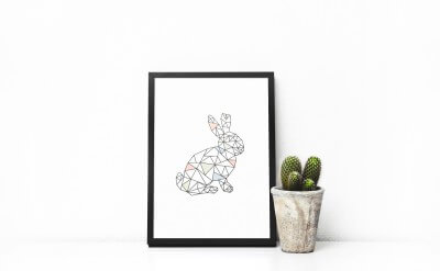 Geometrisches Poster "Osterhase"