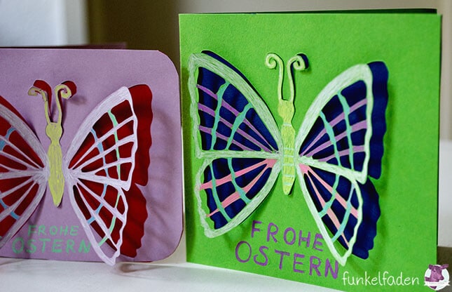 Plotterfreebie – Osterkarten mit Schmetterling