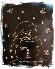 Winterfenster bemalen mit Kreidemarker