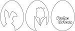 3 Vorlagen für schnelle & schlichte Osterdeko aus Papier: Osterhase & Tulpe & „Frohe Ostern“