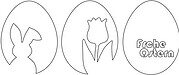 3 Vorlagen für schnelle & schlichte Osterdeko aus Papier: Osterhase & Tulpe & „Frohe Ostern“