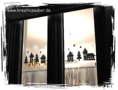 Romantische Winterdeko am Fenster