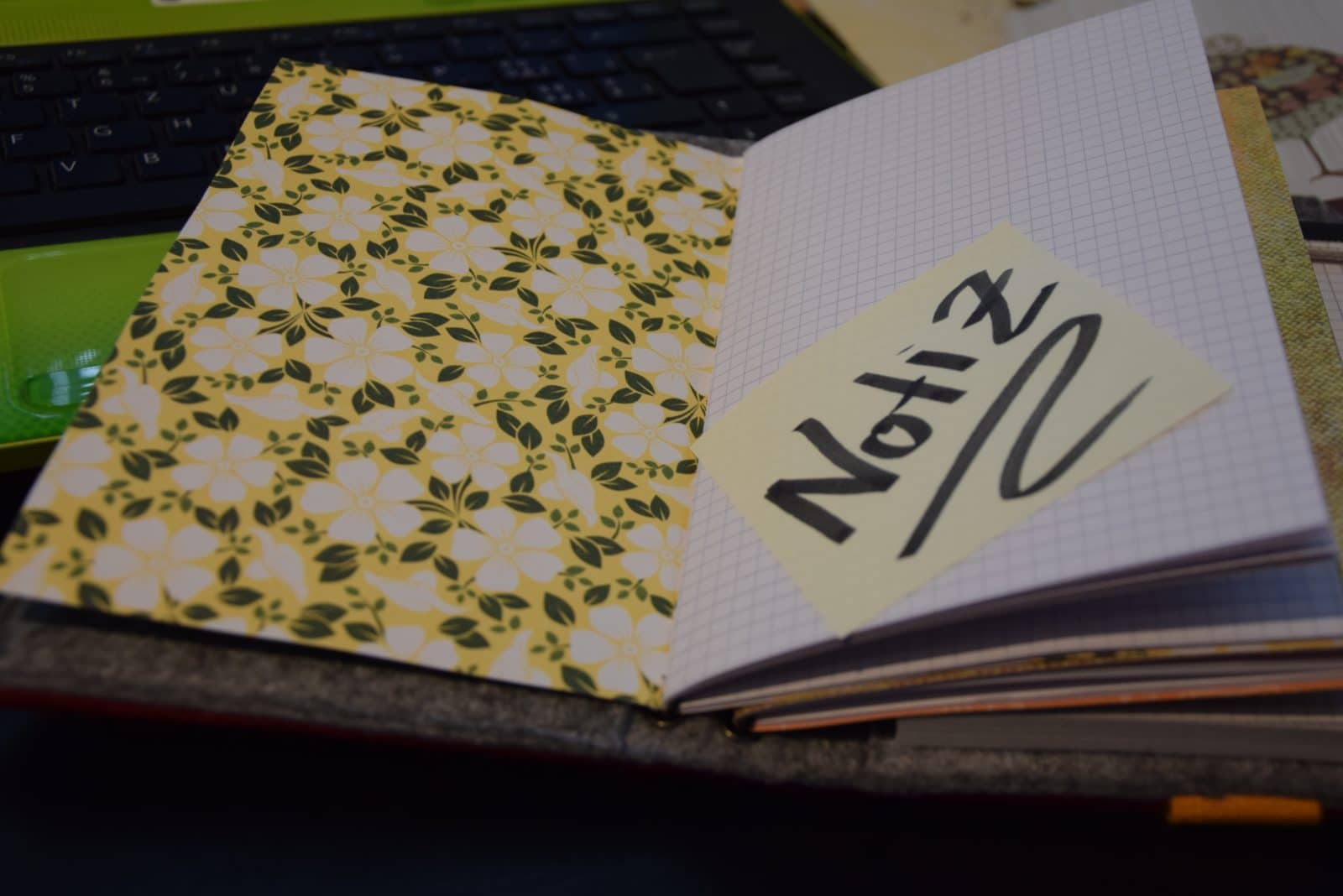 Gedankenfesthaltemappe oder Notizbuch