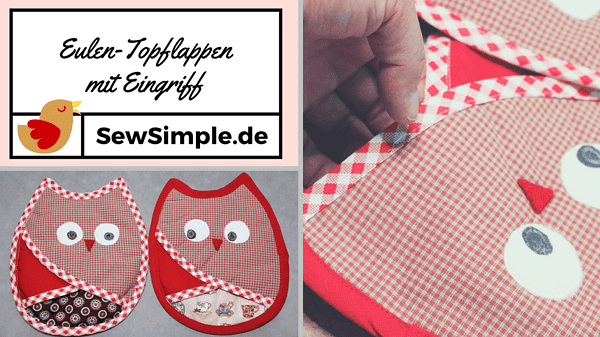 Eulen-Topflappen mit Eingriff nähen