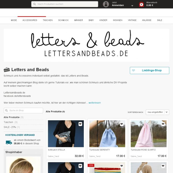 letters & beads - Handgenähte Taschen