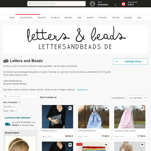 letters & beads – Handgenähte Taschen