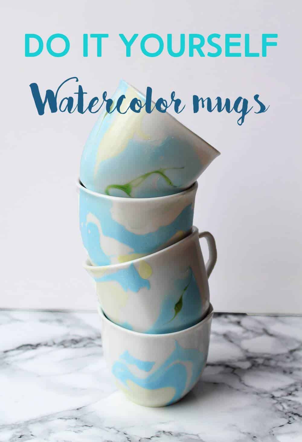 DIY Becher mit Marmoreffekt