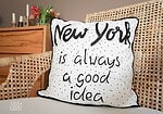 DIY: Handlettering Kissen mit Hotelverschluss und Paspel