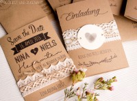 Hochzeitseinladungen aus Kraftpapier - Inkl Vorlage