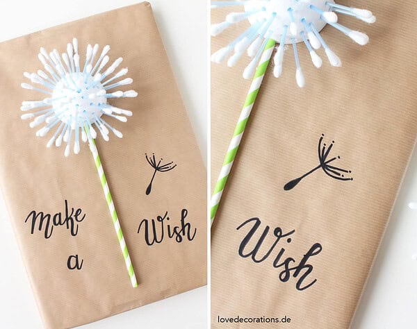 DIY Geschenkverpackung: Pusteblume