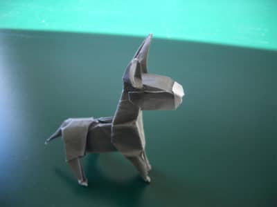 Ein Esel aus Papier (Origami)