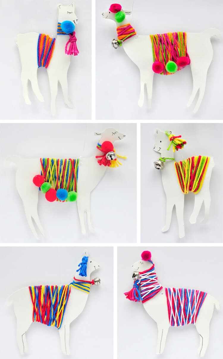 #12giftswithlove – DIY Lama-Mobile mit bunter Wolle