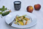 Reisnudelsalat mit Pfirsich, Erdnüssen und Kokosmilchdressing