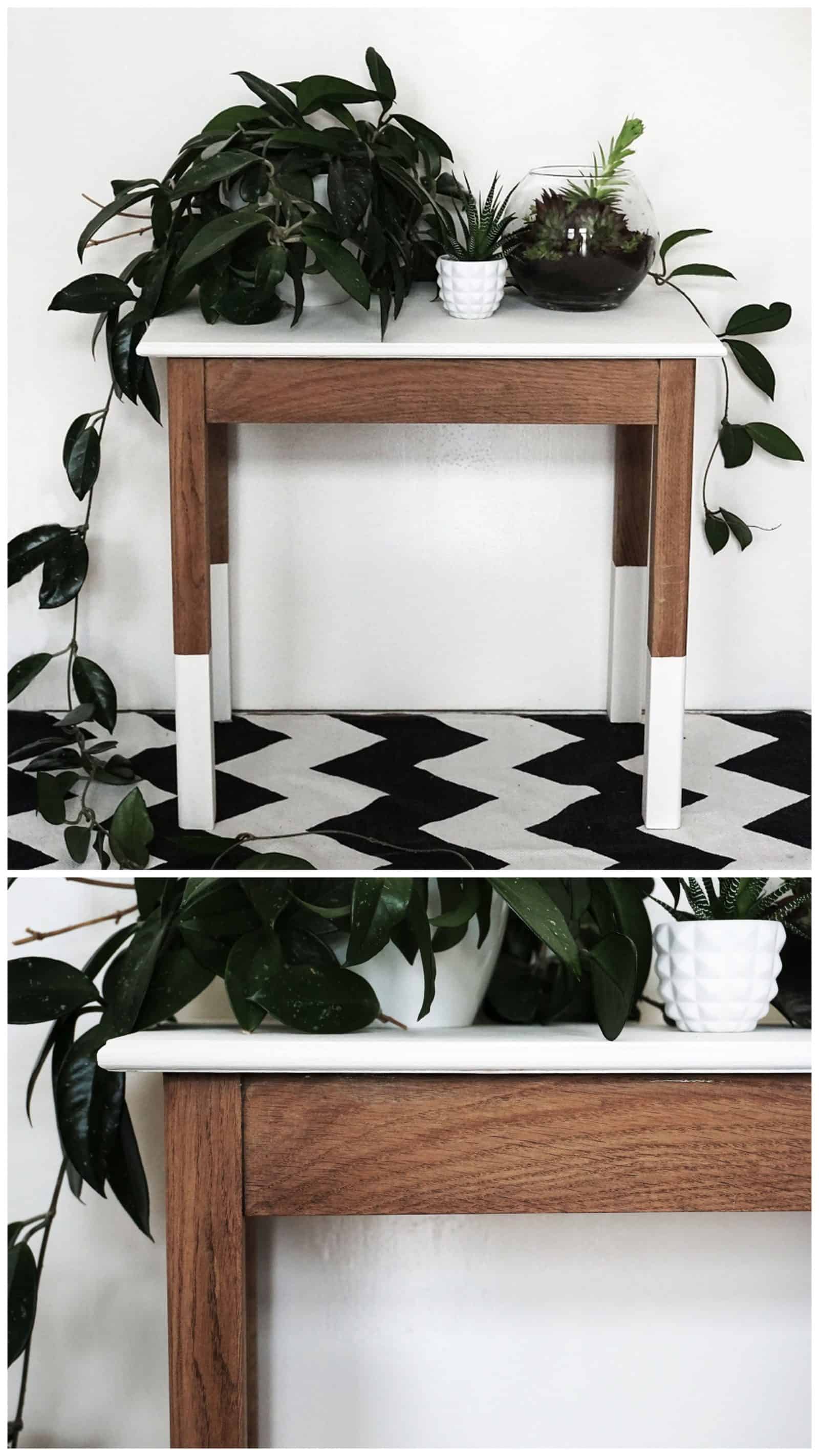 Holztisch mit Chalk Paint upcyceln