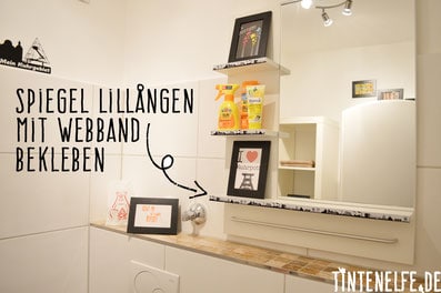 Ikea Spiegel Lillangen mit Webband verschönern