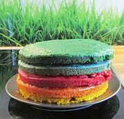 Regenbogentorte für Kinder (ohne Zucker)