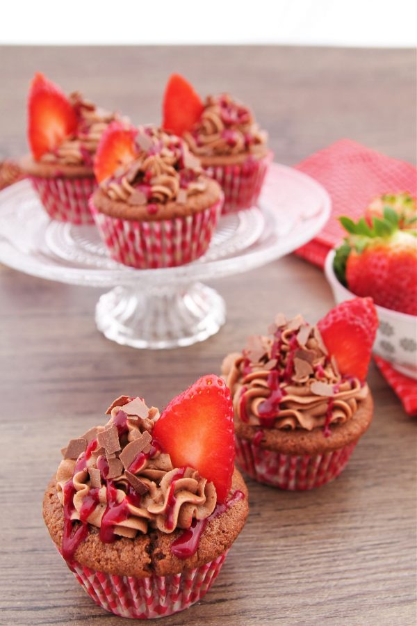 Nutella-Erdbeer-Cupcakes