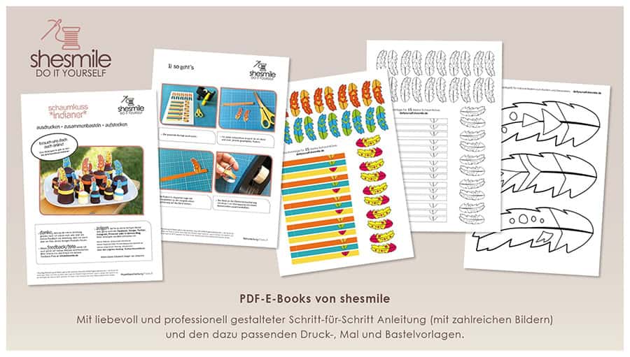 Schaumkuss-Indianer (Kostenlose Bastelanleitung und Druckvorlage)