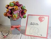 Chupa Chups Blumenstrauß und kleine Karte für Lieblingsmenschen