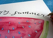 Malen mit Aquarell – sommerliche Wassermelone