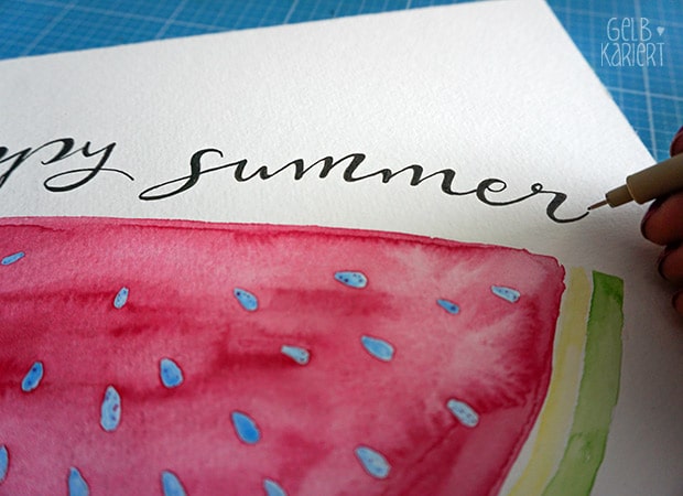 Malen mit Aquarell – sommerliche Wassermelone