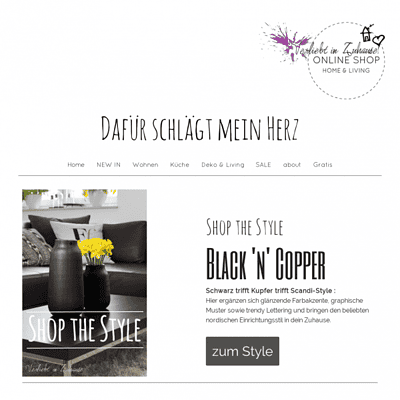 Online Shop Verliebt in Zuhause