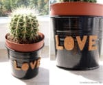DIY Kork Buchstaben für Blumentöpfe