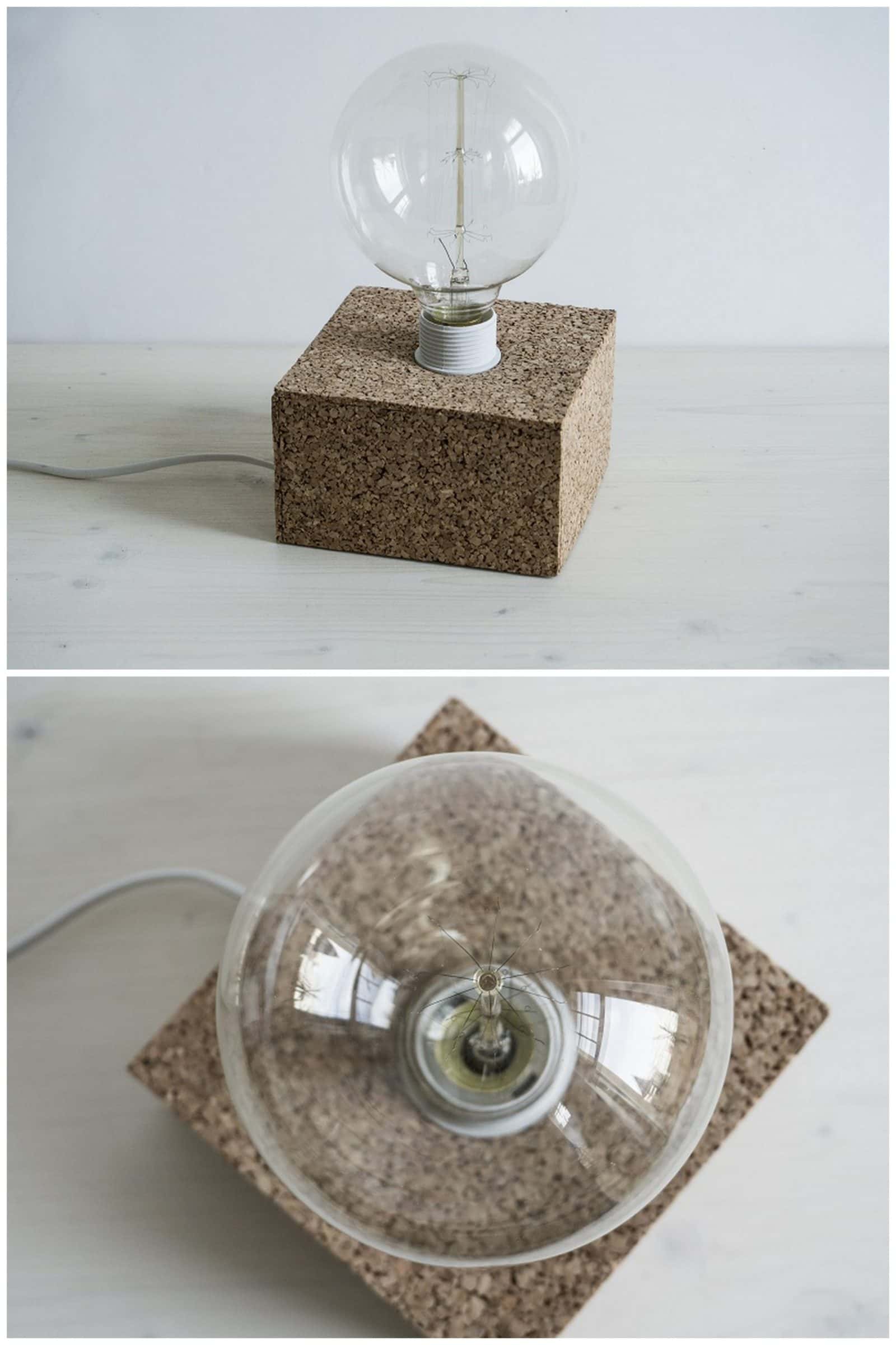 DIY Kork-Tischleuchte