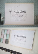 Wanddeko: Handlettering mit Strasssteinen