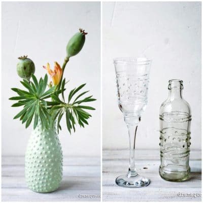 Hobnail Vasen und Gläser
