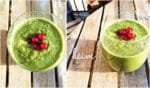 grüner Smoothie mit Blattgrün aus dem Garten